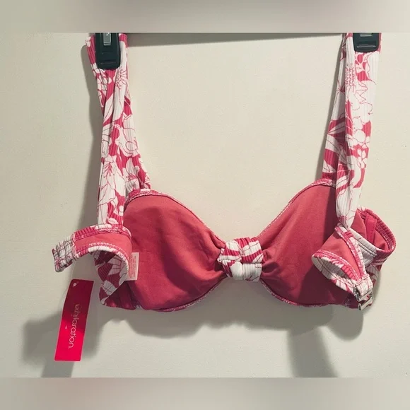 Xhilaration Juniors' Ribbed Knot-Front Bralette Bikini Top Medium Size - Picture 9 of 15